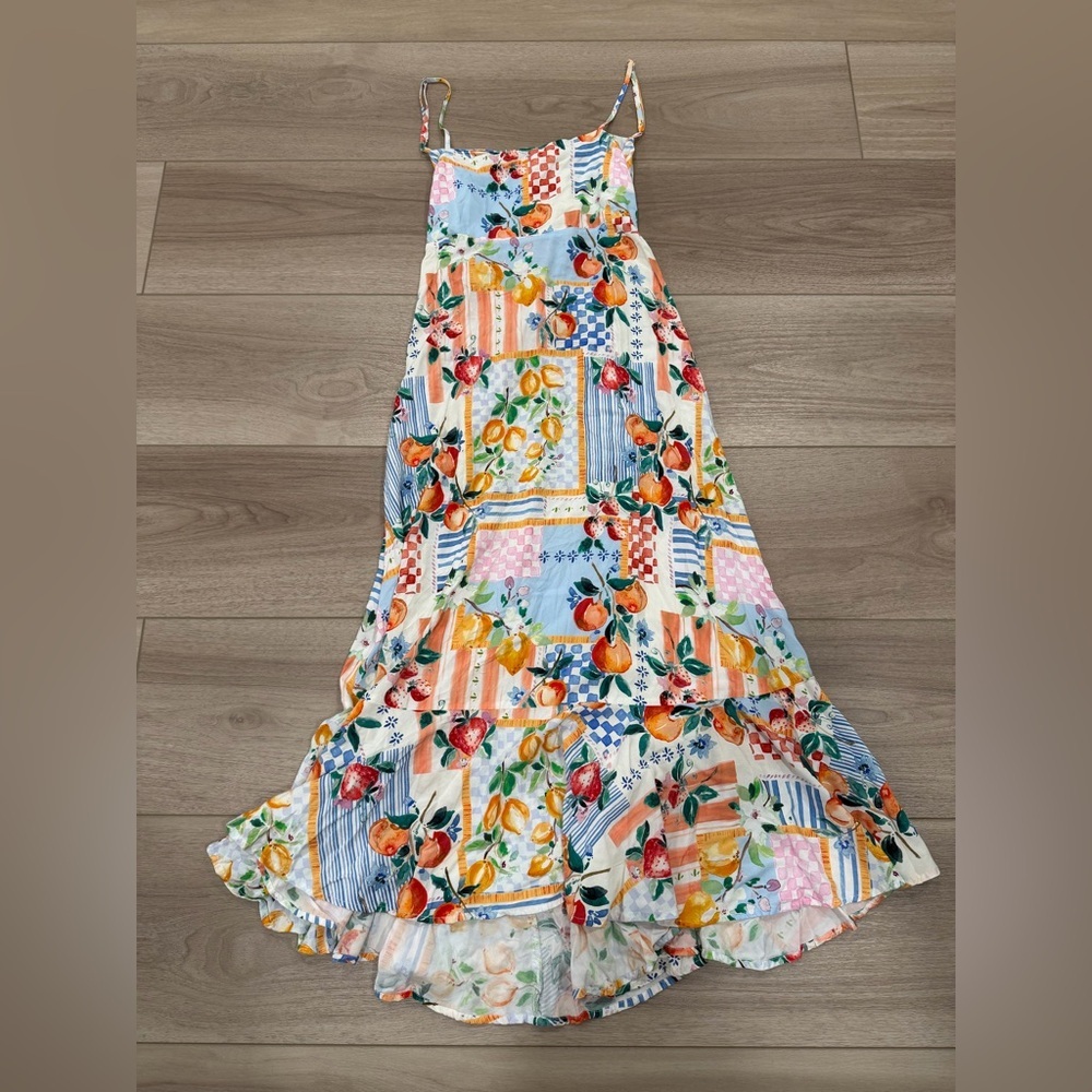 Paper Heart Anthropologie Fruits Maxi Dress Size L